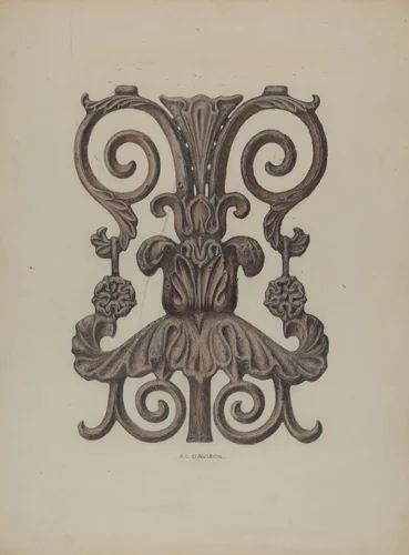 Section of Cast Iron Balcony by Austin L. Davison, index of american design, 1937