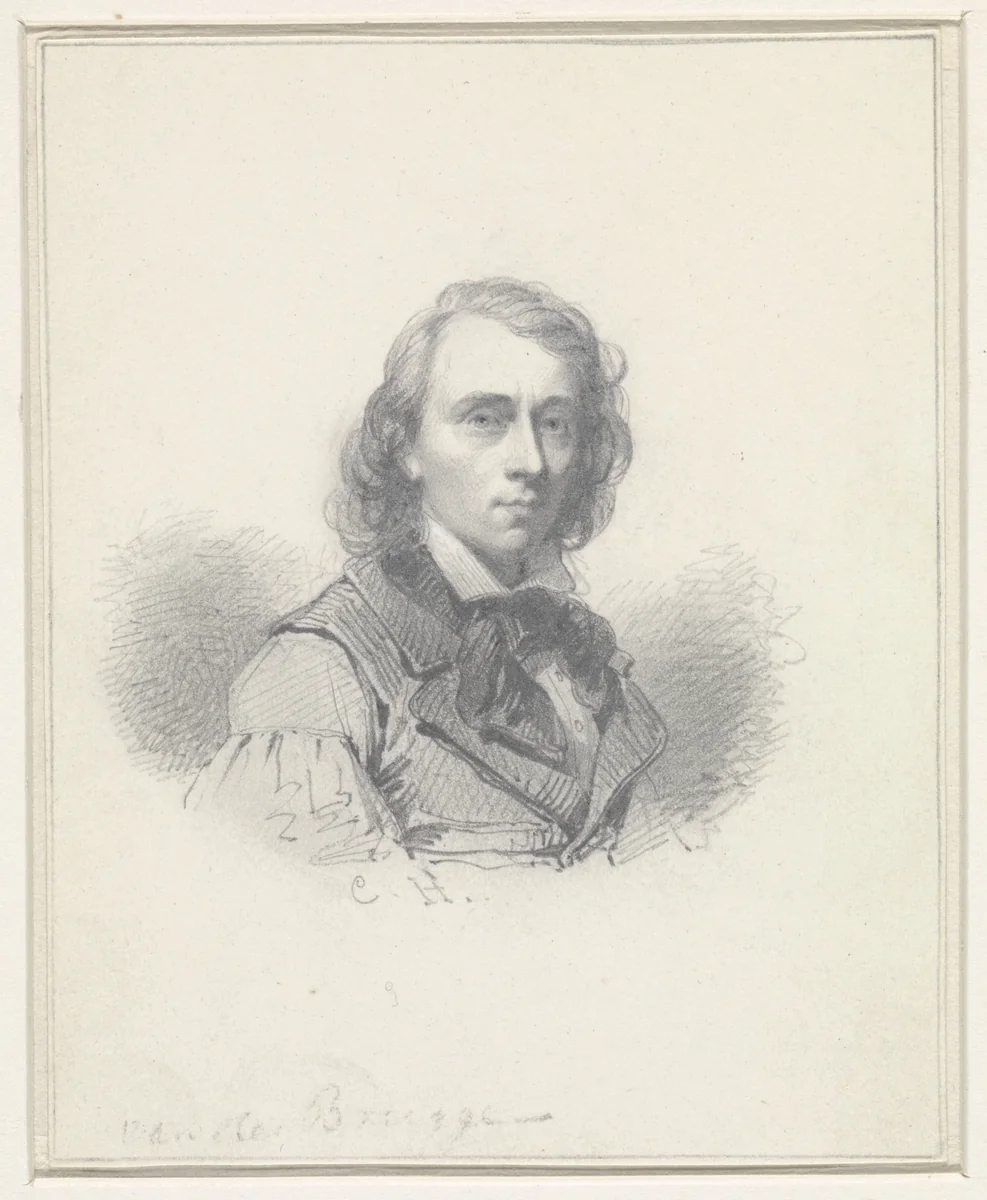 Portret van Guilaume Anne van der Brugghen by Coenraad Hamburger, drawing, 1841-1842