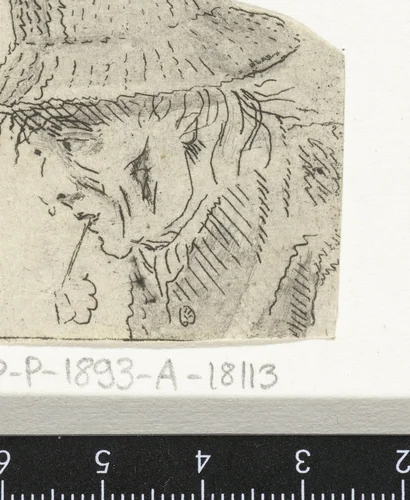 Manshoofd met hoed en pijp by Louis Bernard Coclers, print, 1756-1817