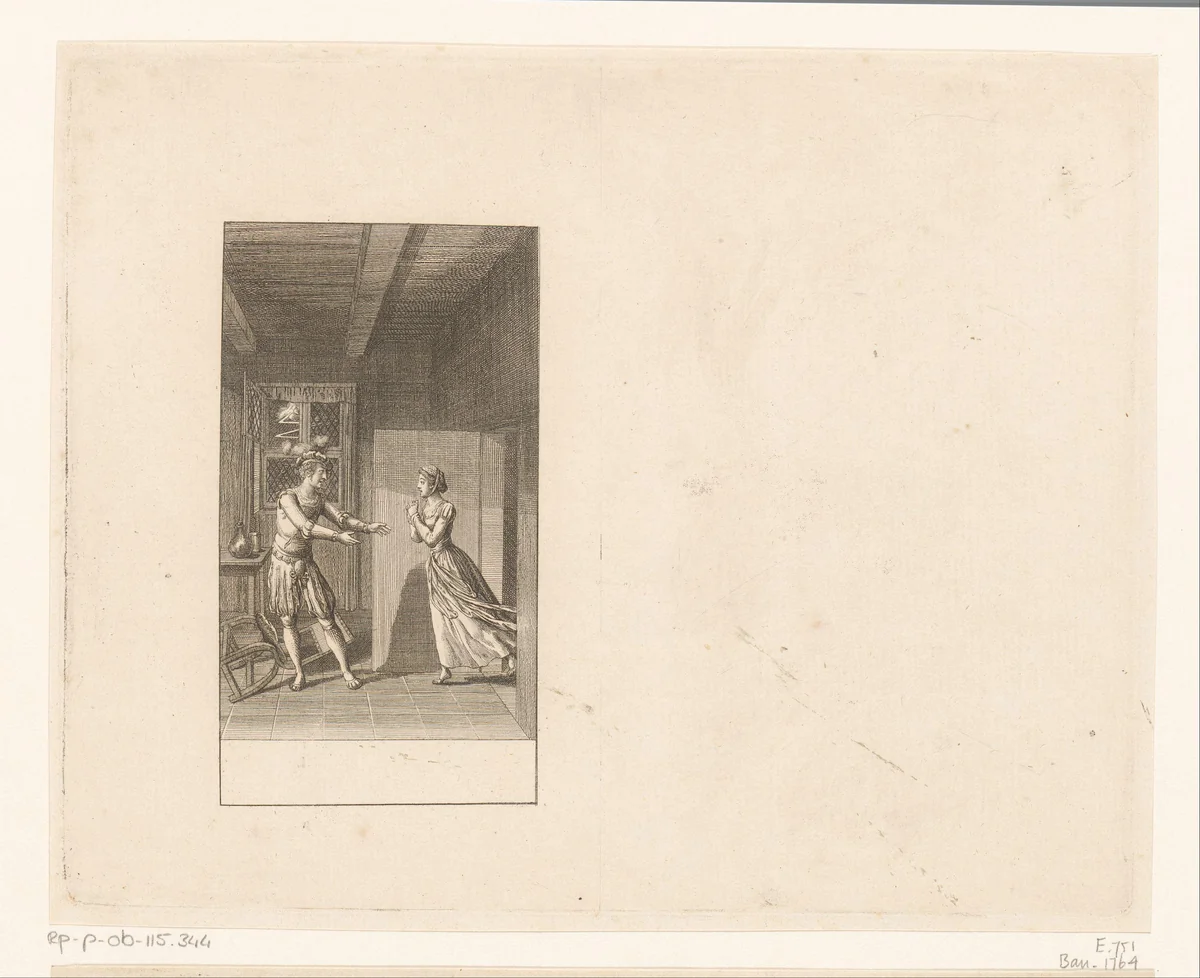 Nanette en Albert in de blokhut by Daniel Nikolaus Chodowiecki, print, 1794