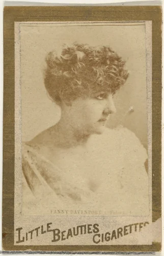 Fanny Davenport, from the Actresses and Celebrities series (N60, Type 1) promoting Little Beauties Cigarettes for Allen & Ginter brand tobacco products by Allen & Ginter, photograph, 1887