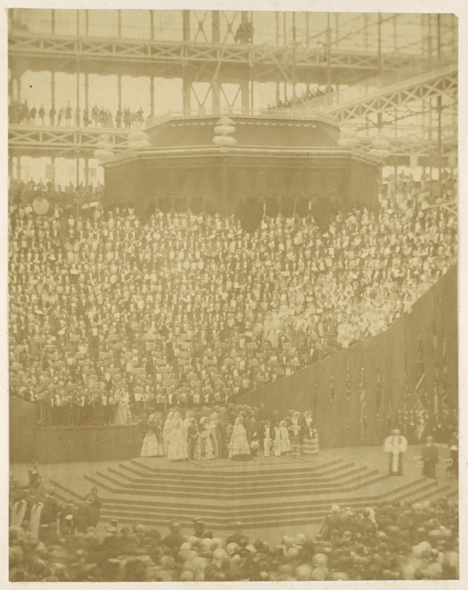 Queen Victoria Presiding at the Reopening of the Reconstructed Crystal Palace at Sydenham by T. R. Williams, photograph, 1854