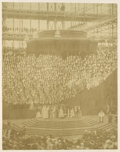 Queen Victoria Presiding at the Reopening of the Reconstructed Crystal Palace at Sydenham by T. R. Williams, photograph, 1854