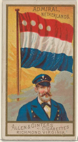 Admiral, Netherlands, from the Naval Flags series (N17) for Allen & Ginter Cigarettes Brands by Allen & Ginter, print, 1886-1891