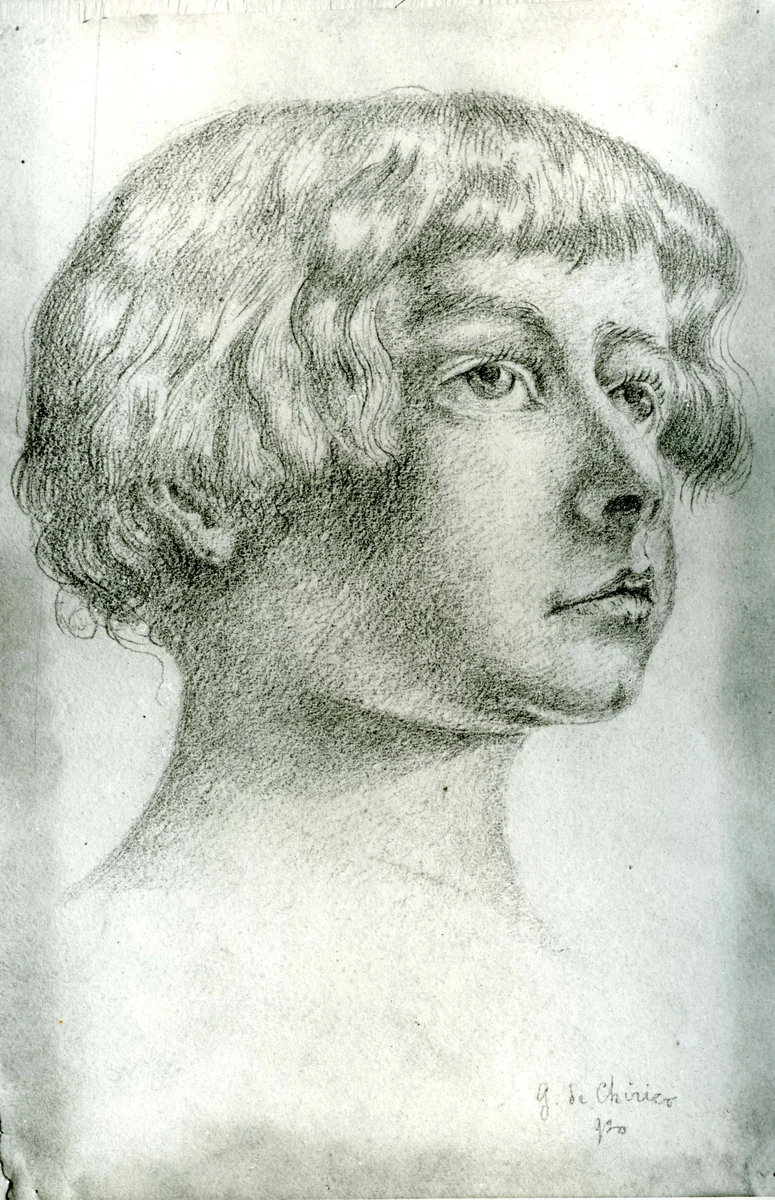 Portrait of Giovinetto Aldo Castelfranco by Giorgio de Chirico, drawing, 1920