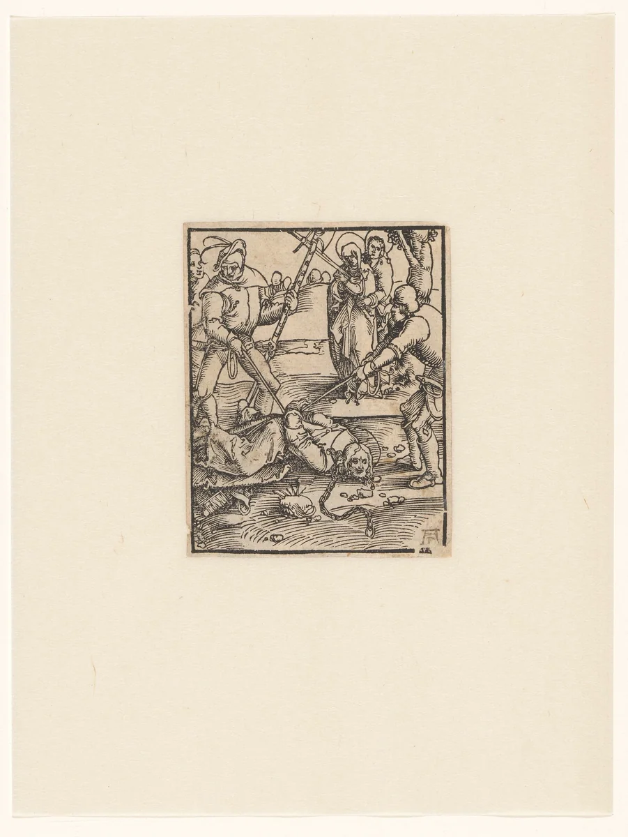 Christus valt op weg naar geseling by Hans Baldung Grien, print, 1507