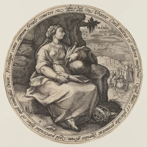 Polymnia, from The Muses by Crispijn van de Passe, print, 1590-1620
