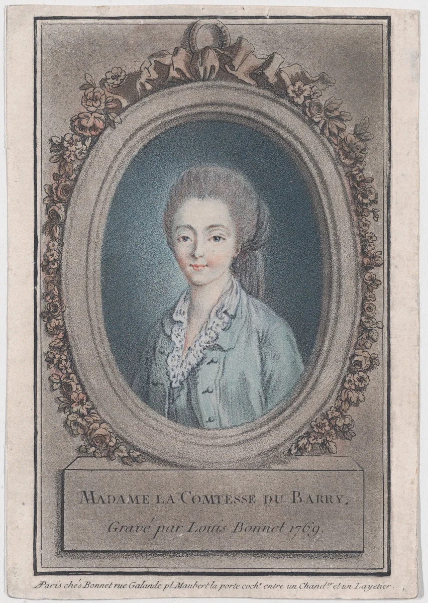 Madame La Comtesse du Barry by Louis Marin Bonnet, print, 1750-1793