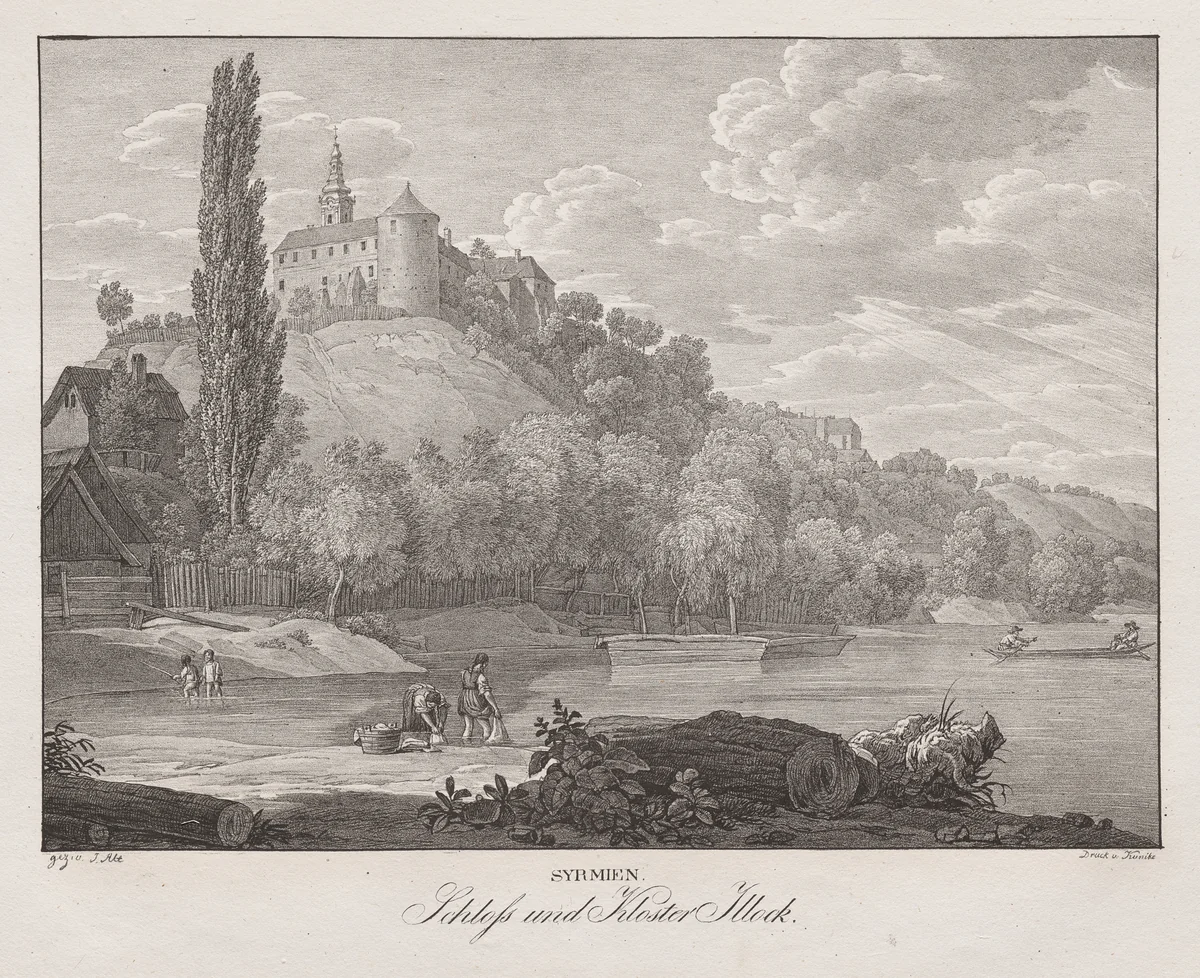 Syrmien, Schloss und Kloster Illock by Jakob Alt, print
