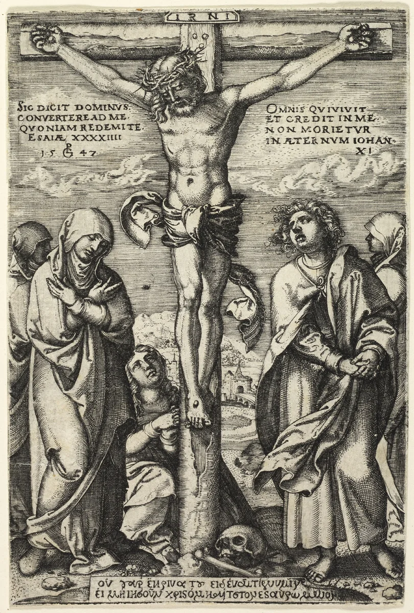 Crucifixion by Georg Pencz, print, 1547