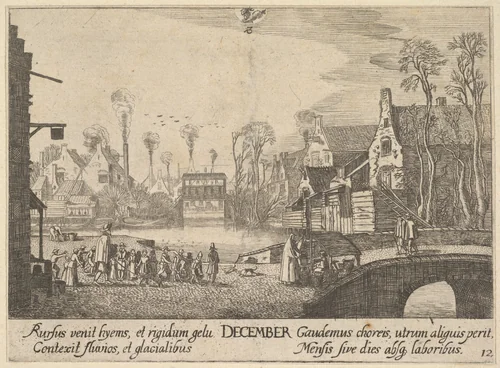 December by Wenceslaus Hollar, print, 1628-1629