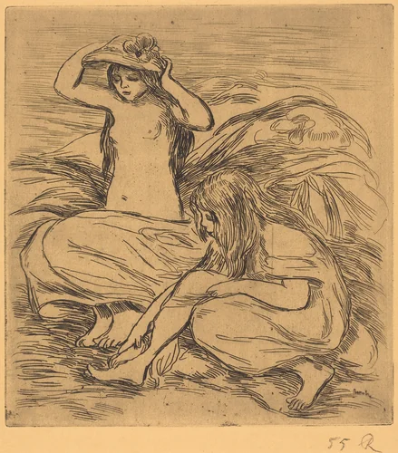 The Two Bathers (Les deux baigneuses) by Auguste Renoir, print, 1895
