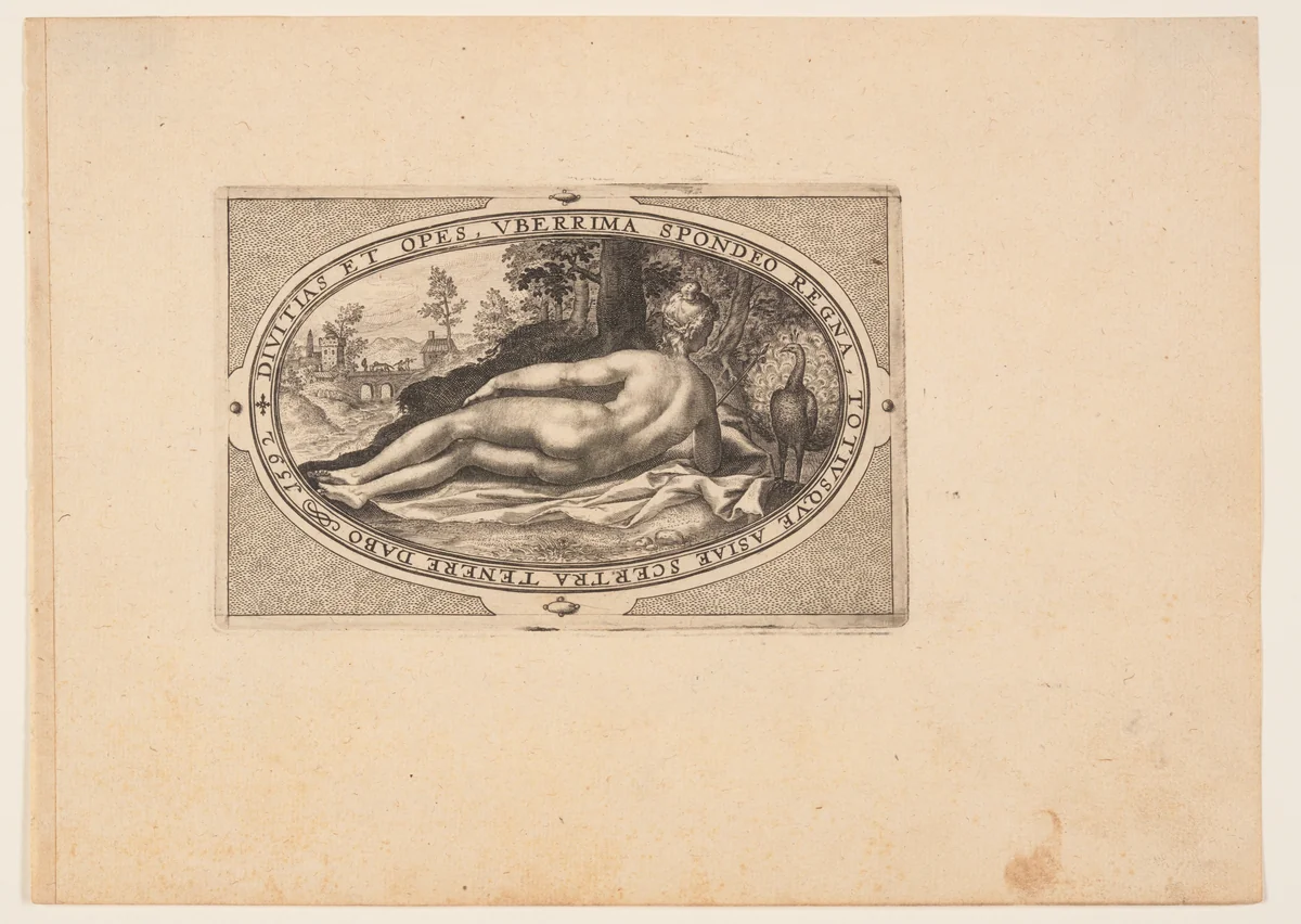 Juno, from Gods and Goddesses by Crispijn van de Passe, print, 1592