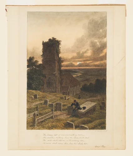 Gray’s "Elegy Written in a Country Churchyard" by Robert Hills, drawing, 1789-1844