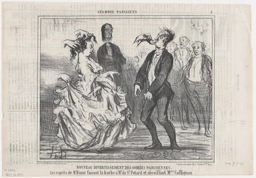 Nouveau Divertissement des Soirées Parisiennes, from Ces Bons Parisiens, published in Le Charivari, April 16, 1857 by Honoré Daumier, print, 1857
