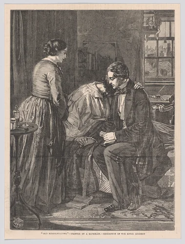 Old Schoolfellows, from "Illustrated London News" by Harvey Orrin Smith, print, 1855