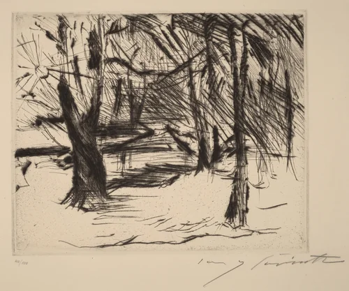 Bäume mit Sonne (Trees in the Sun) by Lovis Corinth, print, 1920-1921
