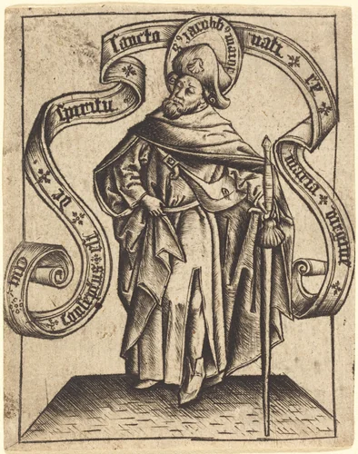 Saint James the Greater by Master of the Berlin Passion, print, 1465