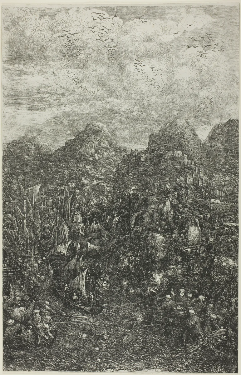 The Miraculous Draught of Fishes by Rodolphe Bresdin, print, 1883
