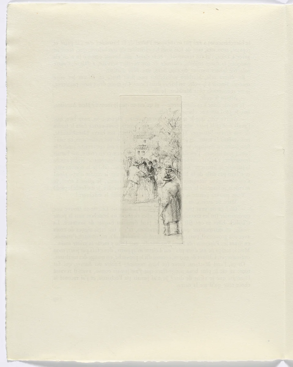 Frédéric Mistral: Mémoires et Recits by Frédéric Mistral: figures on street (page 130) by Auguste Brouet, other, 1937