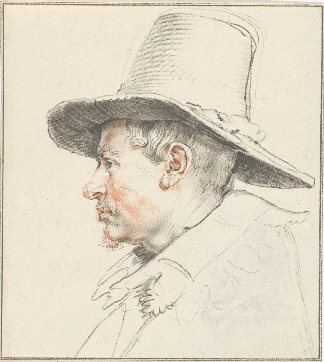 Portret van een onbekende man by Johannes Körnlein, print, 1766-1767