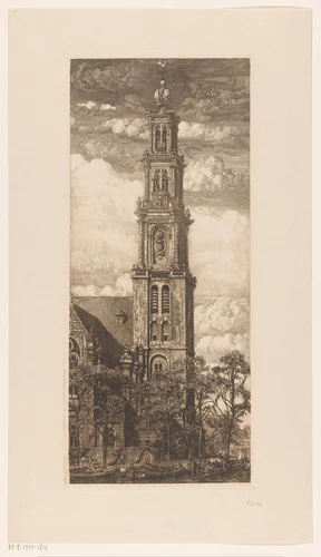Westertoren in Amsterdam by Pieter Dupont, print, 1907-1908