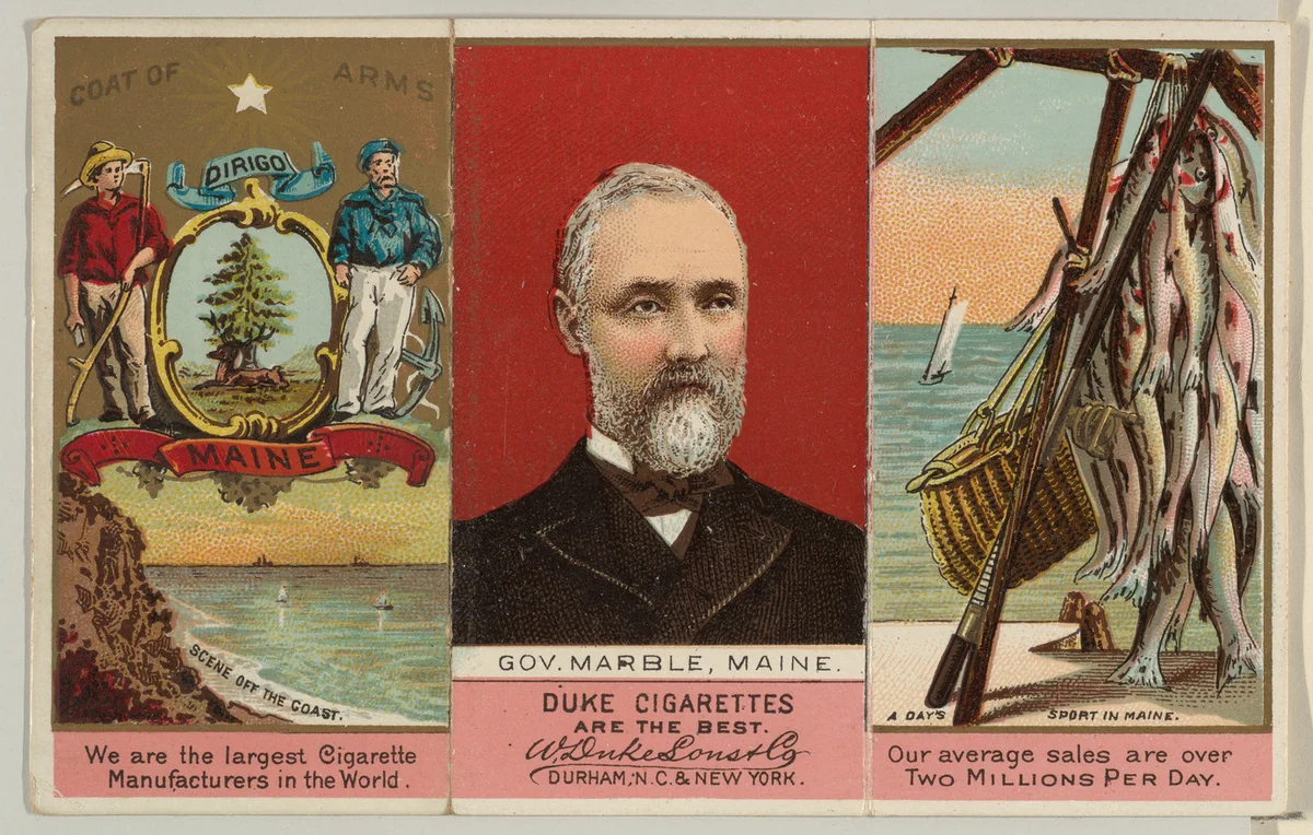 Governor Marble, Maine, from "Governors, Arms, Etc." series (N133-2), issued by Duke Sons & Co. by W. Duke, Sons & Co., print, 1885-1892