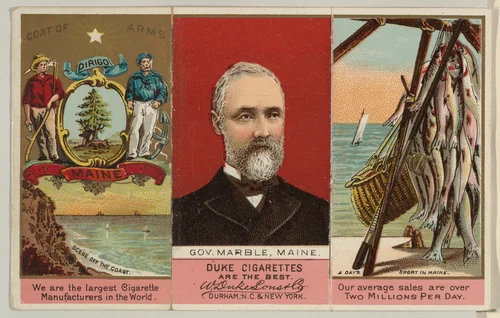 Governor Marble, Maine, from "Governors, Arms, Etc." series (N133-2), issued by Duke Sons & Co. by W. Duke, Sons & Co., print, 1885-1892