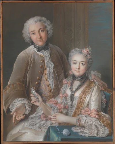 François de Jullienne (1722–1754) and Marie Elisabeth de Jullienne (Marie Elisabeth de Séré de Rieux, 1724–1795) by Charles-Antoine Coypel, drawing, 1743