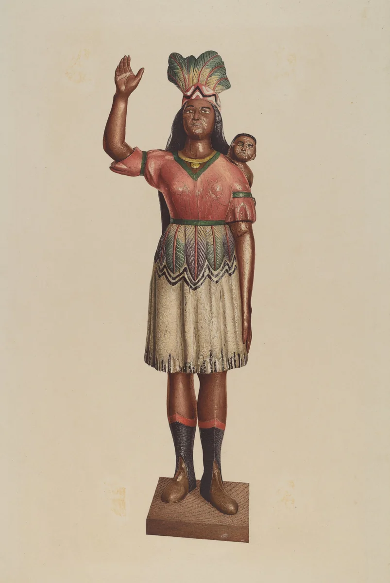 Cigar Store Indian by Robert Pohle, index of american design, 1935-1942
