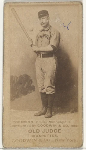 Myers C. Robinson, 3rd Base, Minneapolis, from the Old Judge series (N172) for Old Judge Cigarettes by Goodwin & Company, photograph, 1888