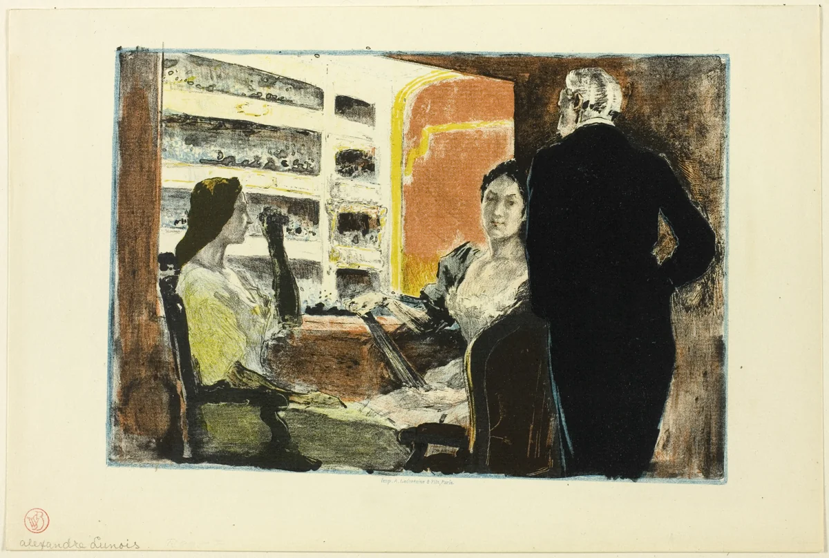 During Intermission by Alexandre Lunois, print, 1894
