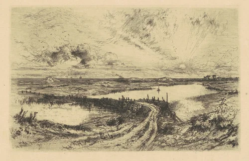 Sunrise—The Pond, Easthampton, Long Island by Thomas Moran, print, 1881