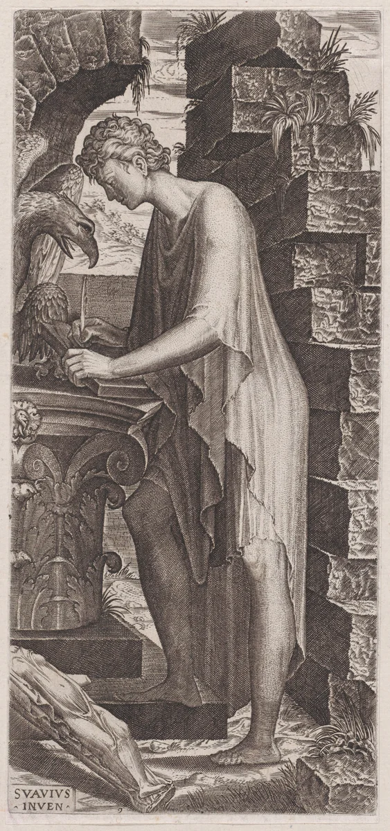 St. John the Evangelist, from "Christ, the Twelve Apostles and St. Paul" by Lambert Suavius, print, 1525-1576