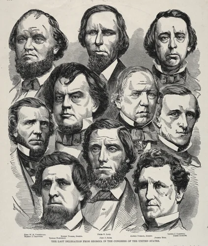 The Last Delegation from Georgia in the Congress of the United States by Winslow Homer, print, 1855-1861