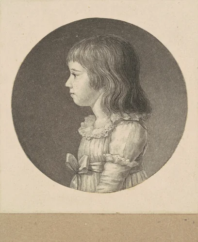 Unidentified Girl by Charles B. J. Févret de Saint-Mémin, print, 1797
