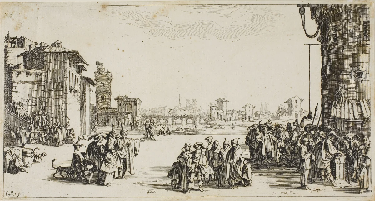 The Slave Market by Jacques Callot, print, 1612-1635