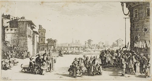 The Slave Market by Jacques Callot, print, 1612-1635
