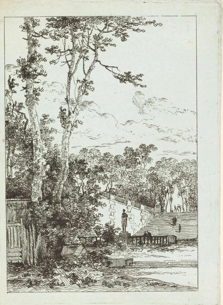 Abandoned Park by Louis Gabriel Moreau, print, 1780
