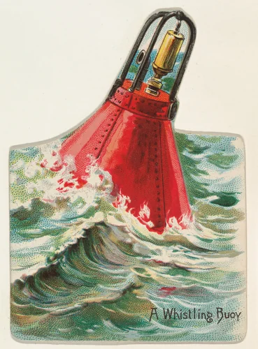 A Whistling Buoy, from the Lighthouses series (N119) issued by Duke Sons & Co. to promote Honest Long Cut Tobacco by W. Duke, Sons & Co., print, 1889