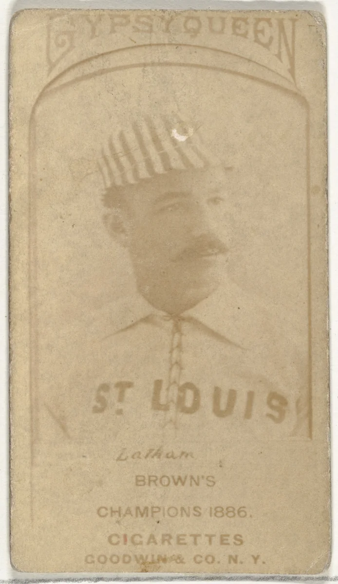 Arlie Latham, 3rd Base, St. Louis Browns, from the Old Judge series (N172) for Old Judge Cigarettes by Goodwin & Company, photograph, 1886