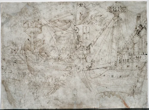 Navicella (recto) by Parri Spinelli, drawing, 1410-1419