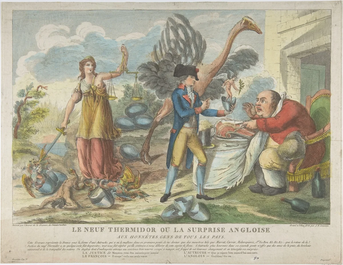 The Ninth of Thermidor, or the English Surprise, to Honest People of All Countries (Le Neuf Thermidor ou la surprise angloise, aux honnêtes gens to tous le pays) by Jean-Baptiste Louvion, print, 1795