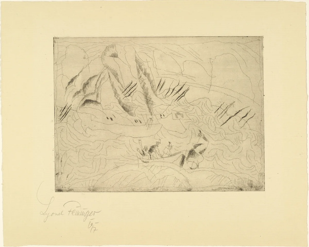 The Wild Agitated Sea (Das wildaufgeregte Meer) by Lyonel Feininger, print, 1917