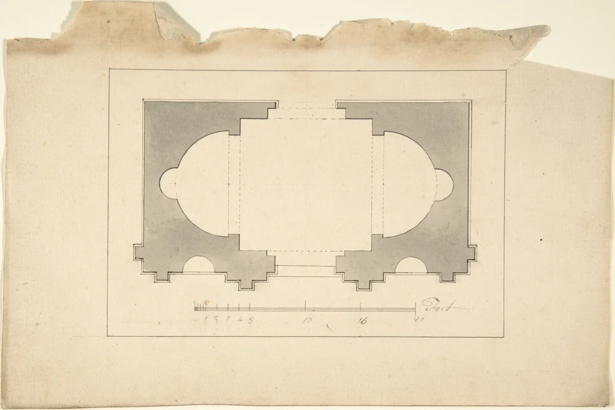 Plan for Garden Pavilion by Robert Morris, drawing, 1715-1754