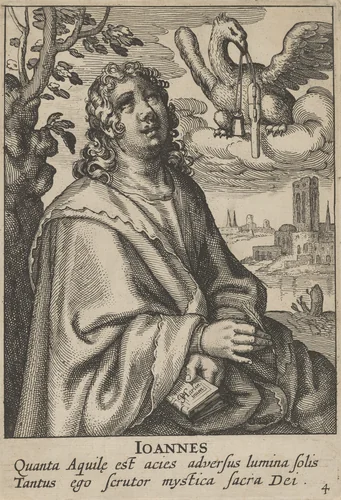 John, from The Four Evangelists by Pieter Feddes van Harlingen, print, 1610-1620