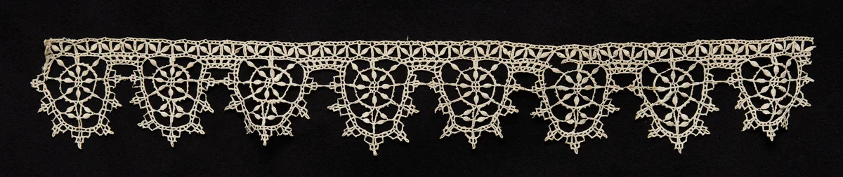 Bobbin Lace (Needlepoint Design) Edging of Points by Unknown, textile, 1550-1599