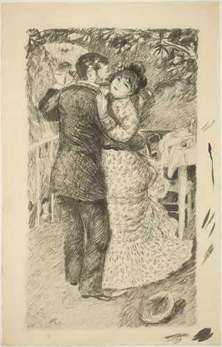 Dance in the Country by Auguste Renoir, drawing, 1883