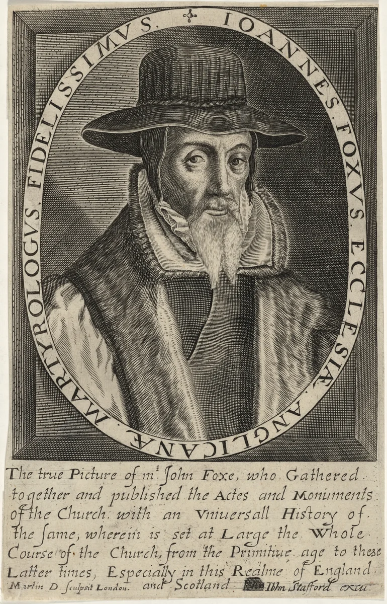 John Foxe, Author of Book of Martyrs by Martin Droeshout, print, 1570-1650