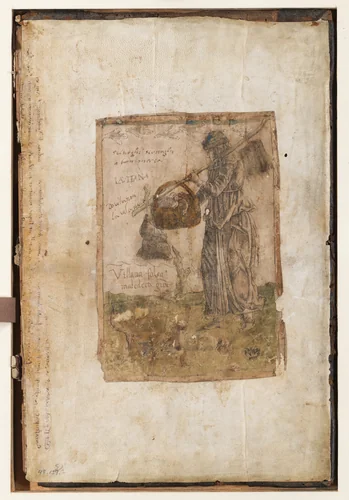 A peasant woman going to market by anonymous, print, 1470-1480